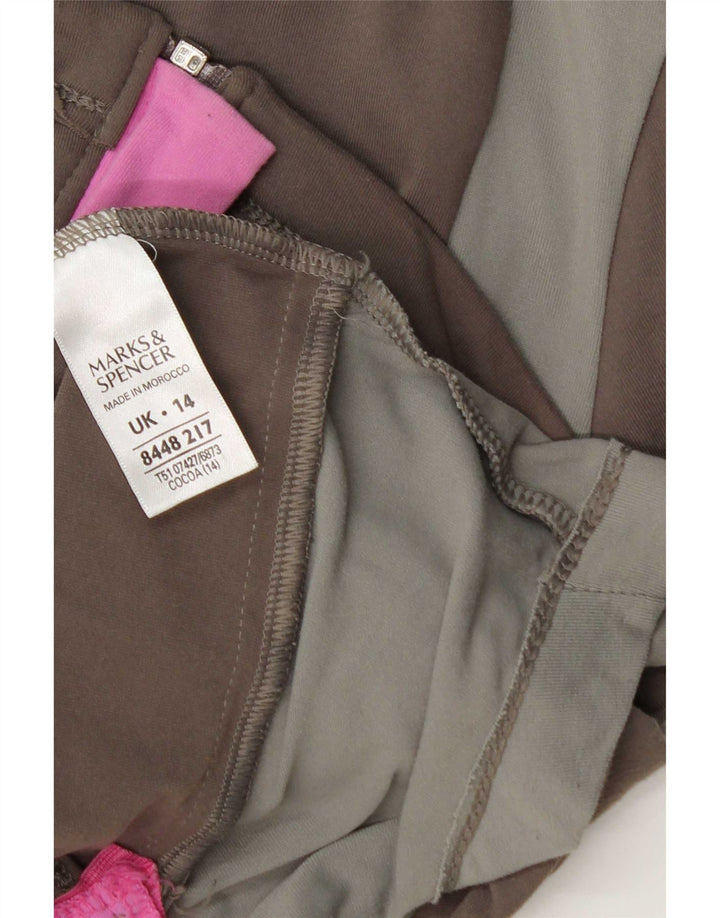 Giacca da ginnastica da donna Marks & Spencer UK 14 Large Marrone Colorblock