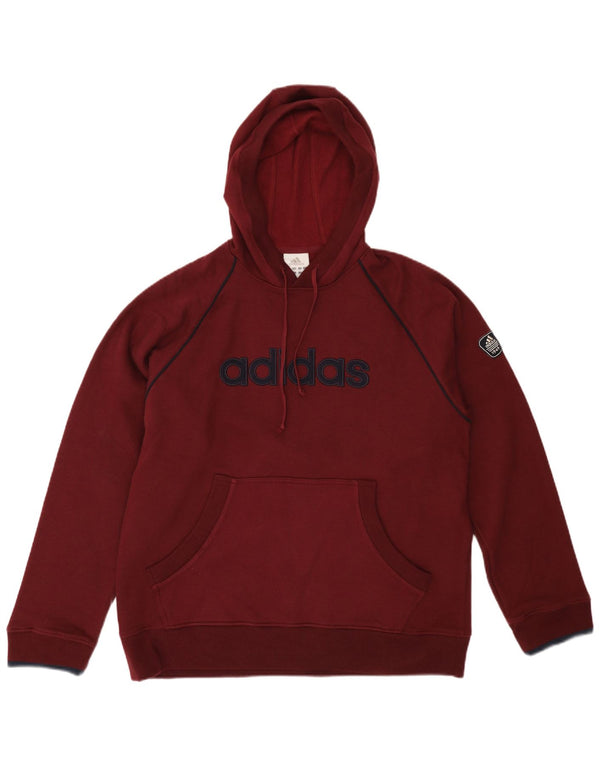 Felpa con cappuccio grafica da uomo ADIDAS, cotone marrone medio medio