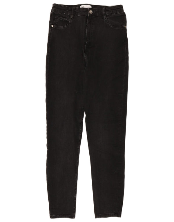 Jeans skinny a vita alta da donna Zara EU 40 medio W30 L28 cotone nero