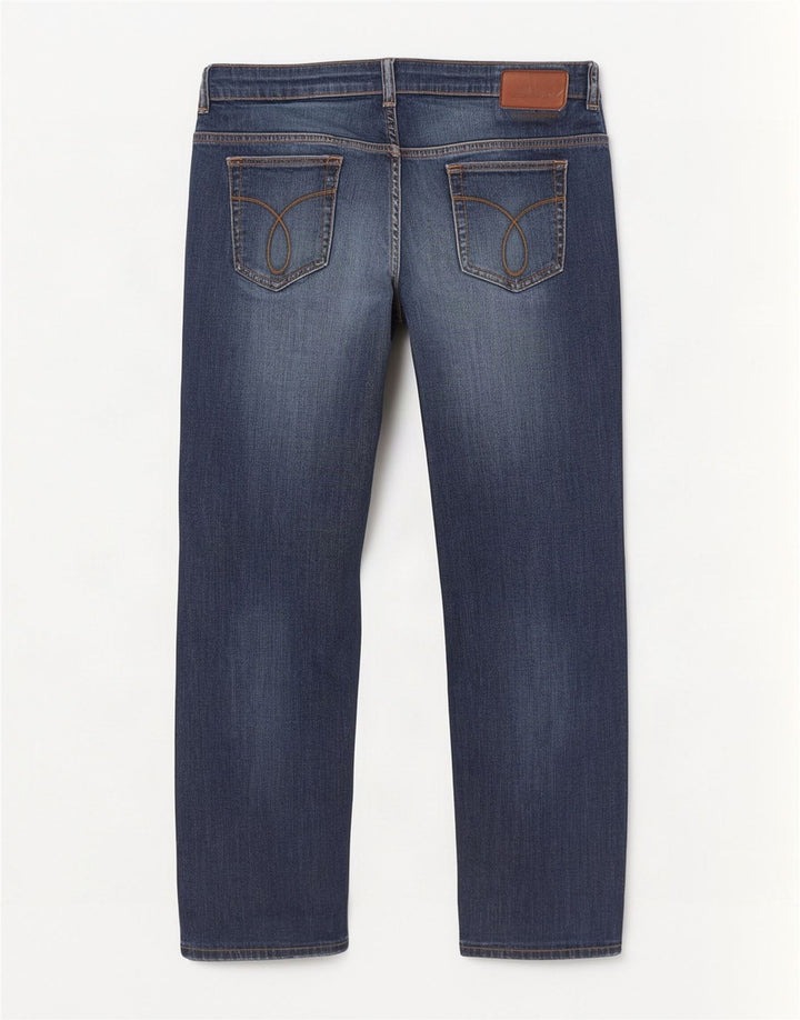 Jeans dritti da donna Calvin Klein W33 L28 cotone blu navy