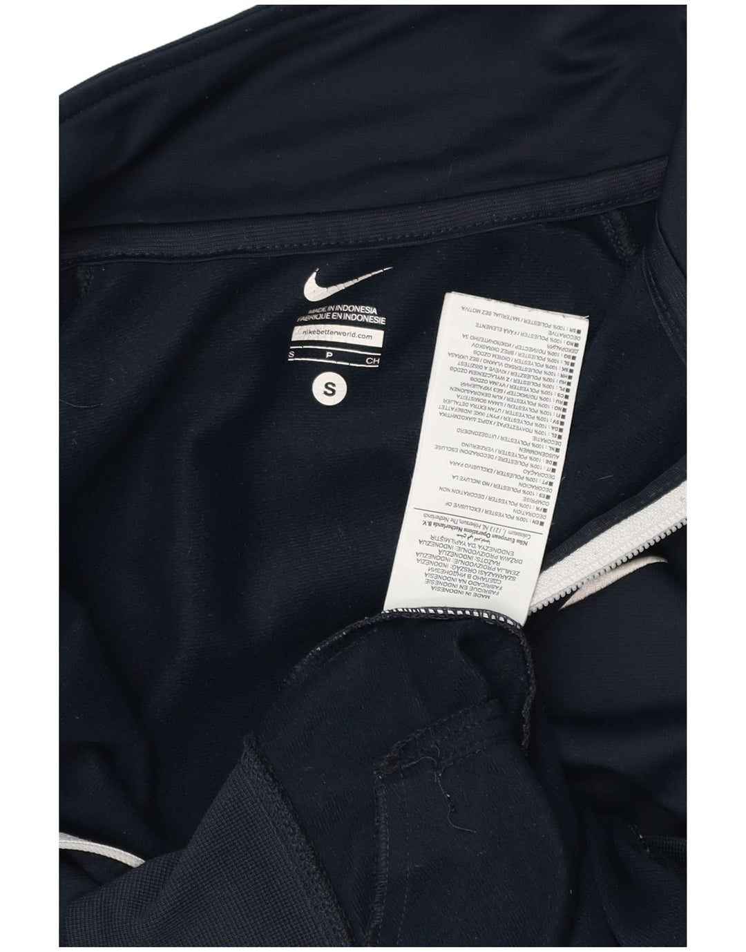 Giacca da tuta da uomo NIKE piccola in poliestere color block blu navy