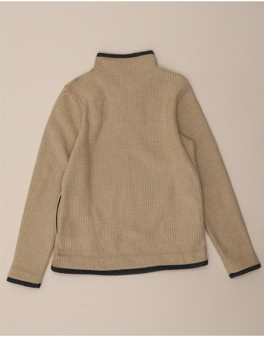 Maglione in pile da donna con collo e zip Weird Fish UK 12 Poliestere beige medio
