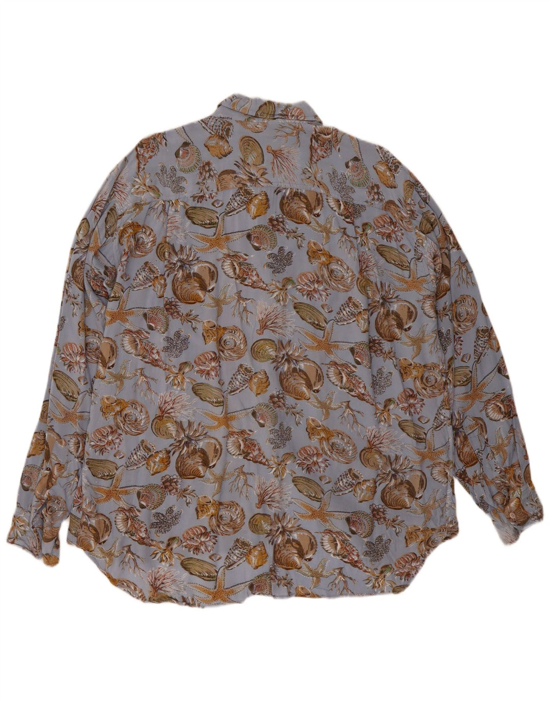 VINTAGE Mens Abstract Pattern Shirt XL Blue Viscose