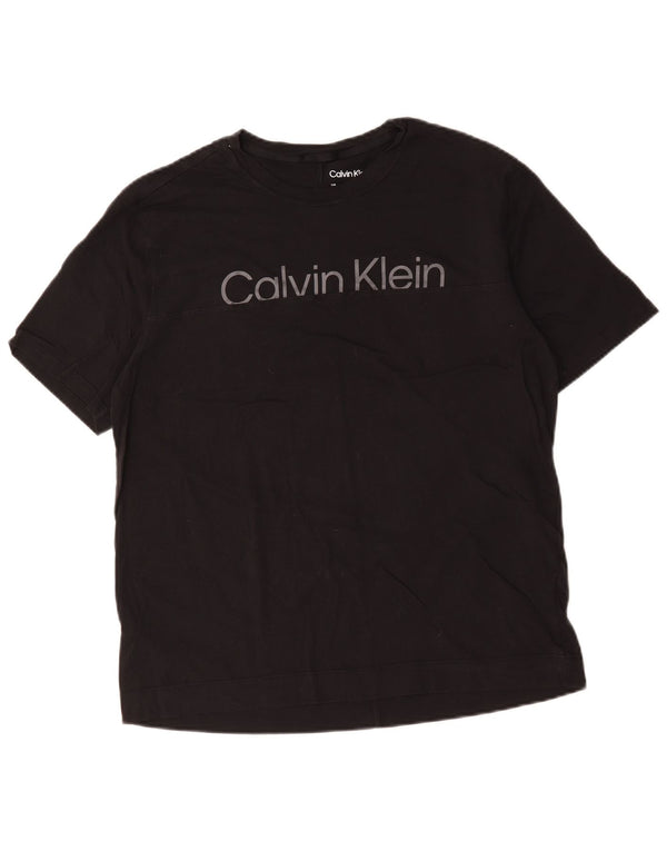 T-shirt grafica da uomo Calvin Klein Top grande in cotone nero