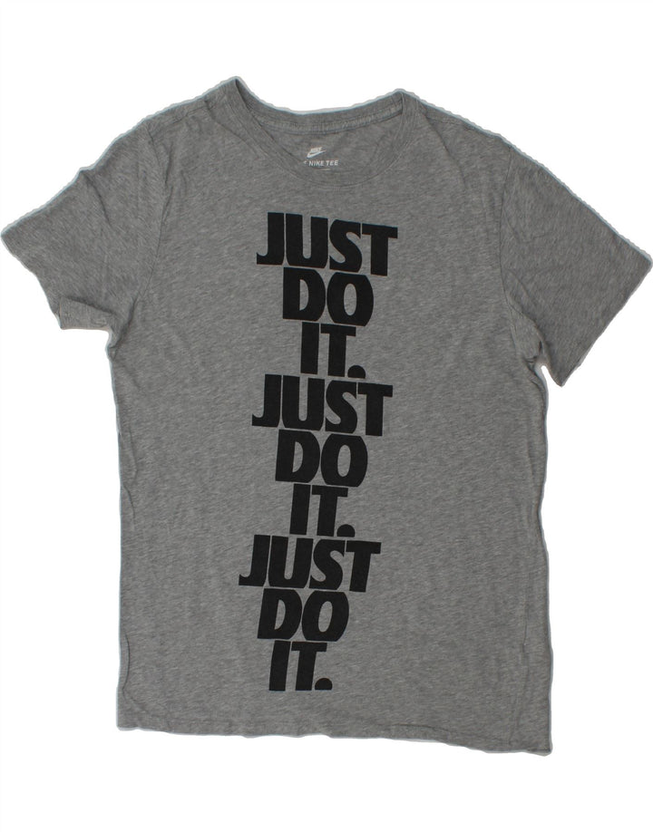 NIKE Mens Athletic Cut Graphic T-Shirt Top Medium Grey Cotton Vintage Nike and Second-Hand Nike from Messina Hembry 