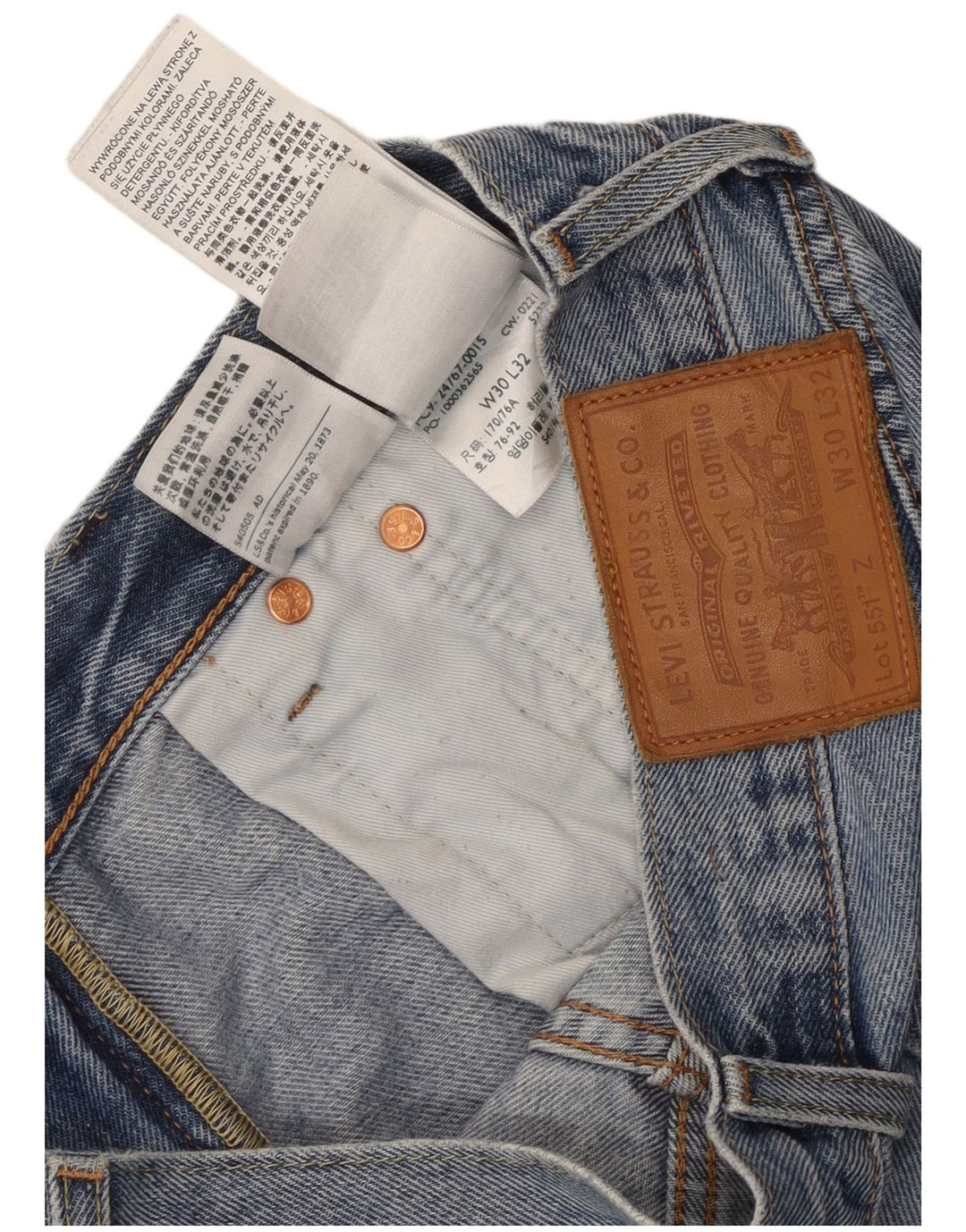 Levi's Uomo 551 Jeans dritti W30 L32 Cotone Blu