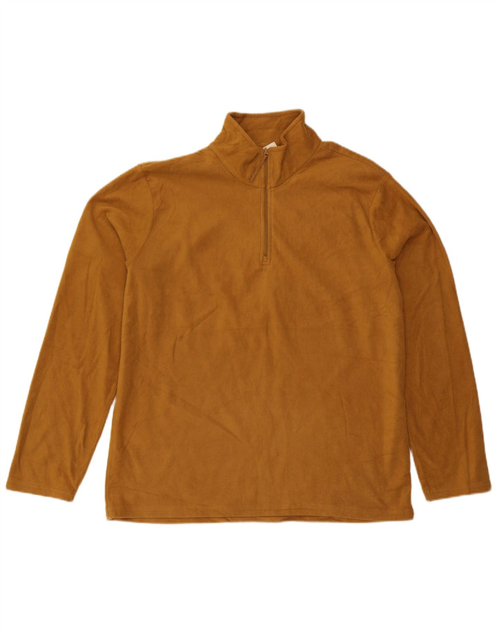 Mountain Warehouse Maglione in pile da uomo con collo e zip, grande, in poliestere marrone
