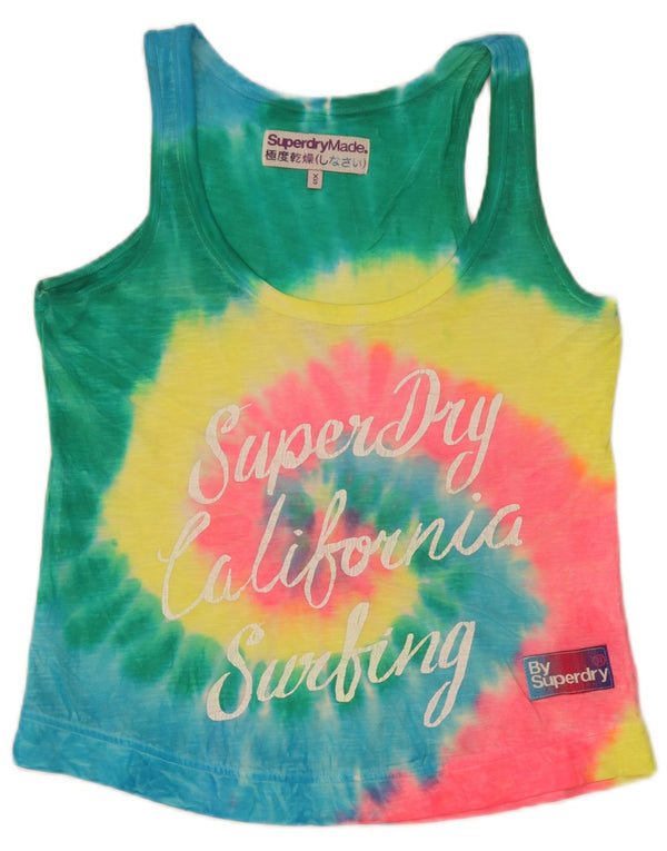 Canottiera grafica da donna Superdry UK 6 XS multicolore Tie Dye