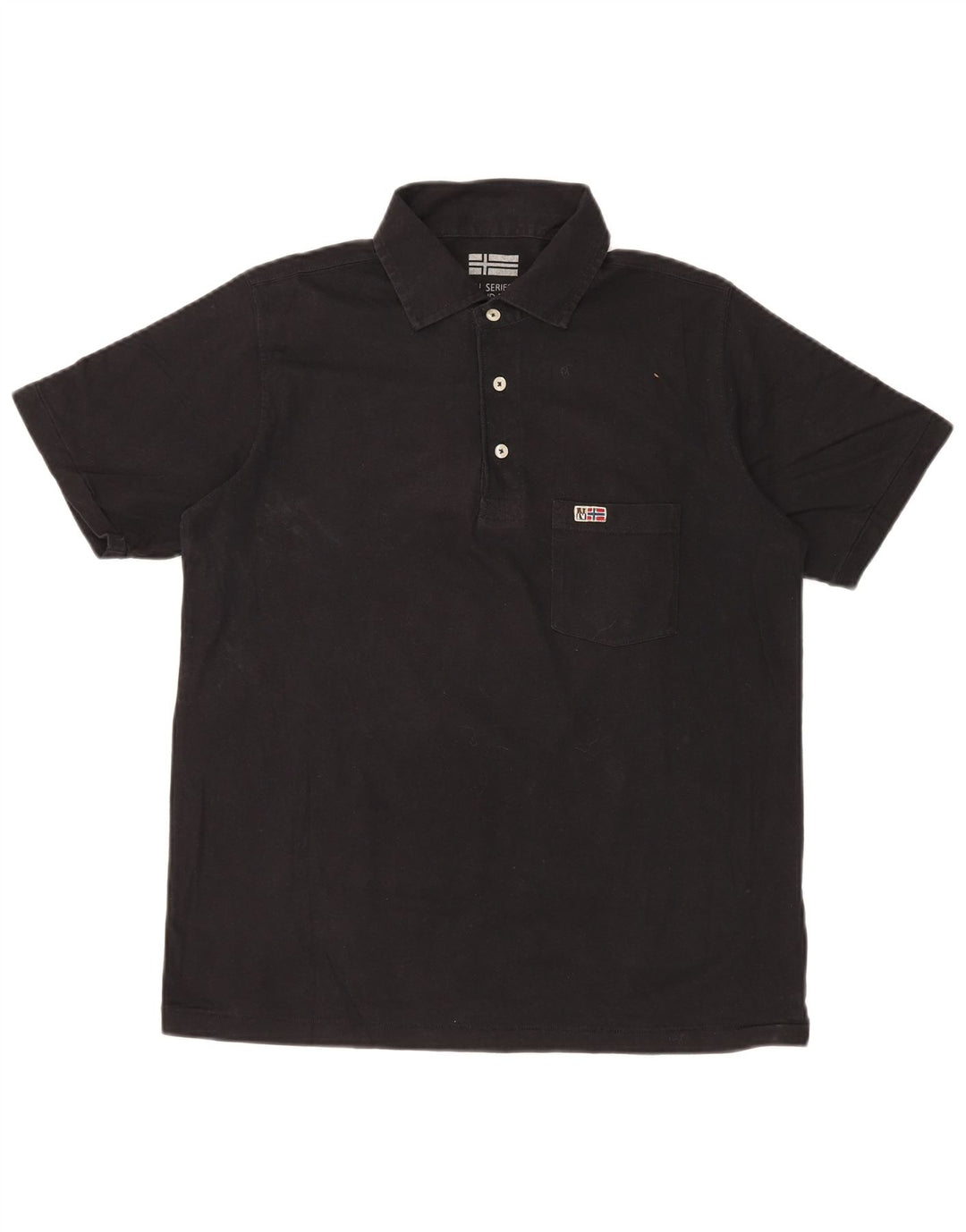 Polo da uomo NAPAPIJRI piccola in cotone nero