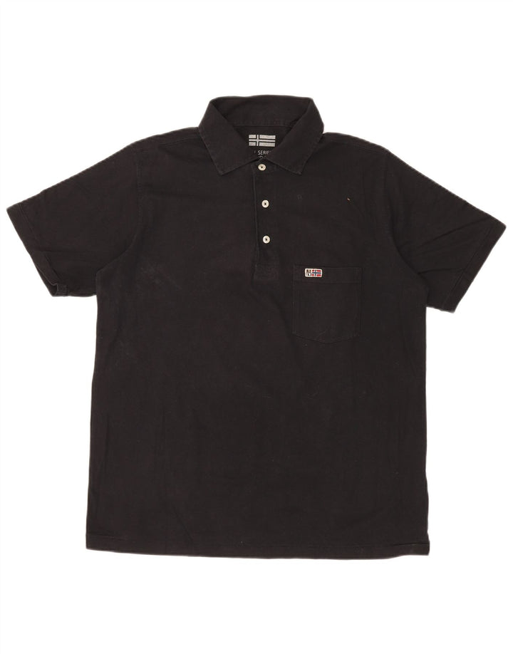 Polo da uomo NAPAPIJRI piccola in cotone nero