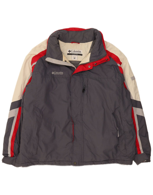Giacca a vento da uomo Columbia UK 44 2XL Nylon color block grigio
