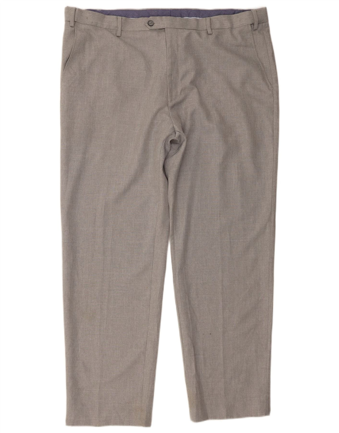 Pantaloni da abito regolari da uomo Marks & Spencer W42 L31 poliestere grigio