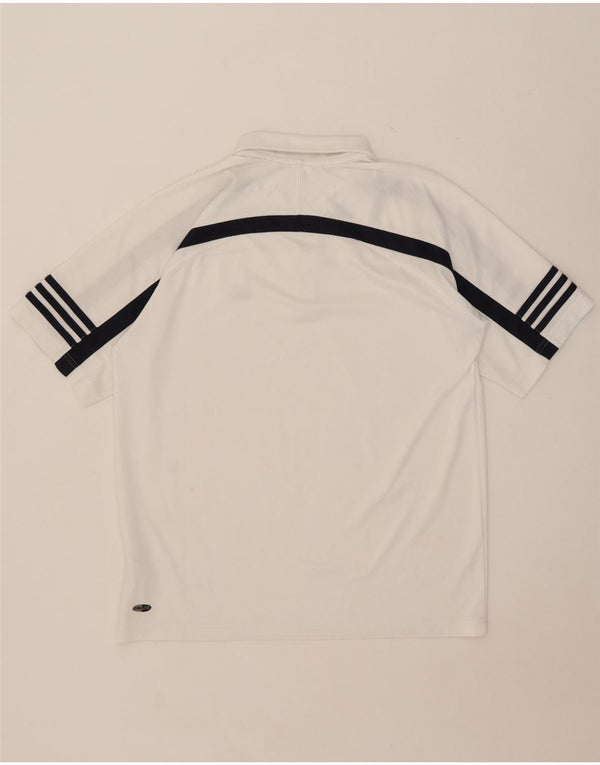 Polo Adidas Climalite da uomo UK 40/42 Medium White Colourblock