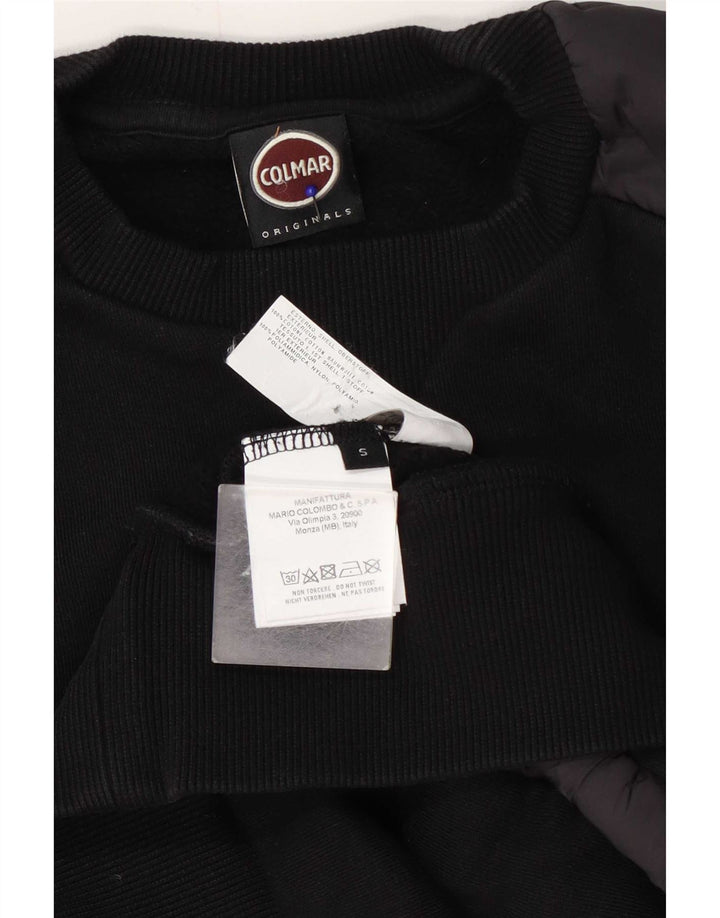 Felpa da uomo Colmar Maglione piccolo in cotone color block nero
