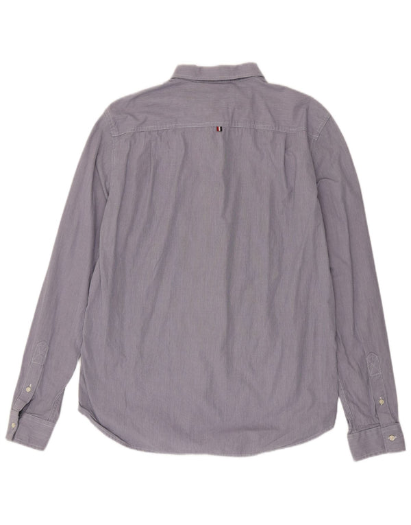 Camicia da uomo Superdry XL in cotone gessato blu