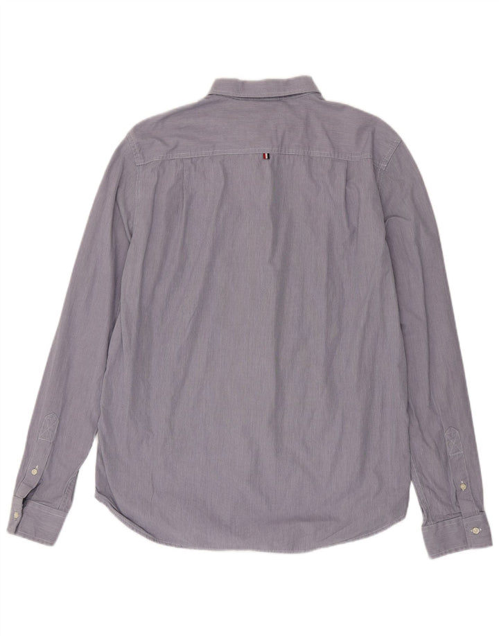 Camicia da uomo Superdry XL in cotone gessato blu