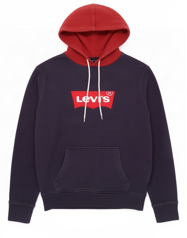 Maglione con cappuccio grafico da uomo Levi's piccolo in cotone color block blu navy