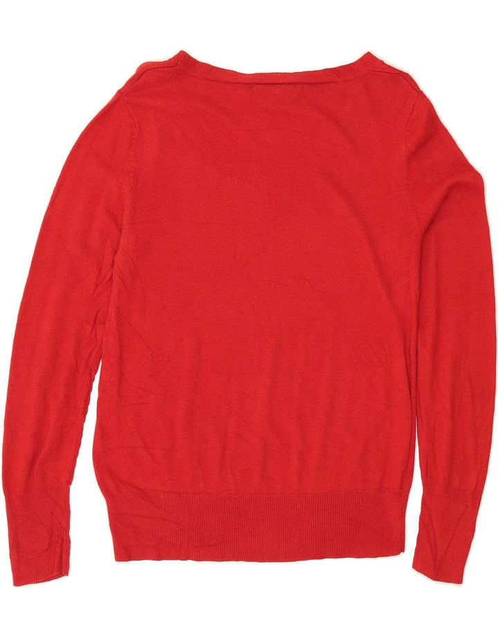 MOSSIMO Womens Boat Neck Jumper Sweater UK 16 Large Red Nylon Vintage Mossimo and Second-Hand Mossimo from Messina Hembry 