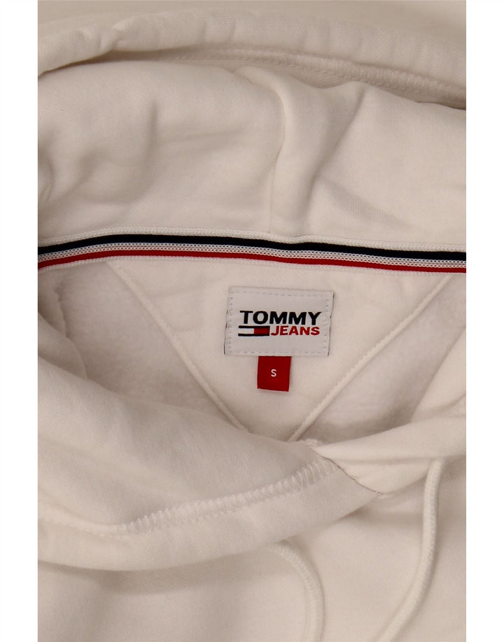 TOMMY HILFIGER Maglione oversize con cappuccio da donna UK 10 piccolo bianco