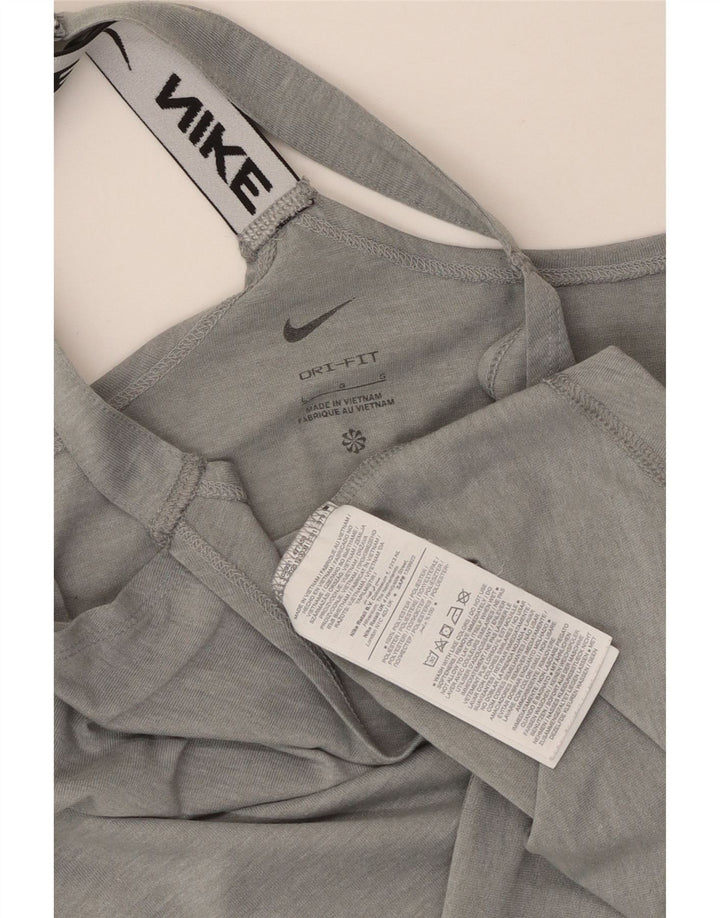 Canotta grafica Nike Dri Fit da donna UK 14 grande poliestere grigio