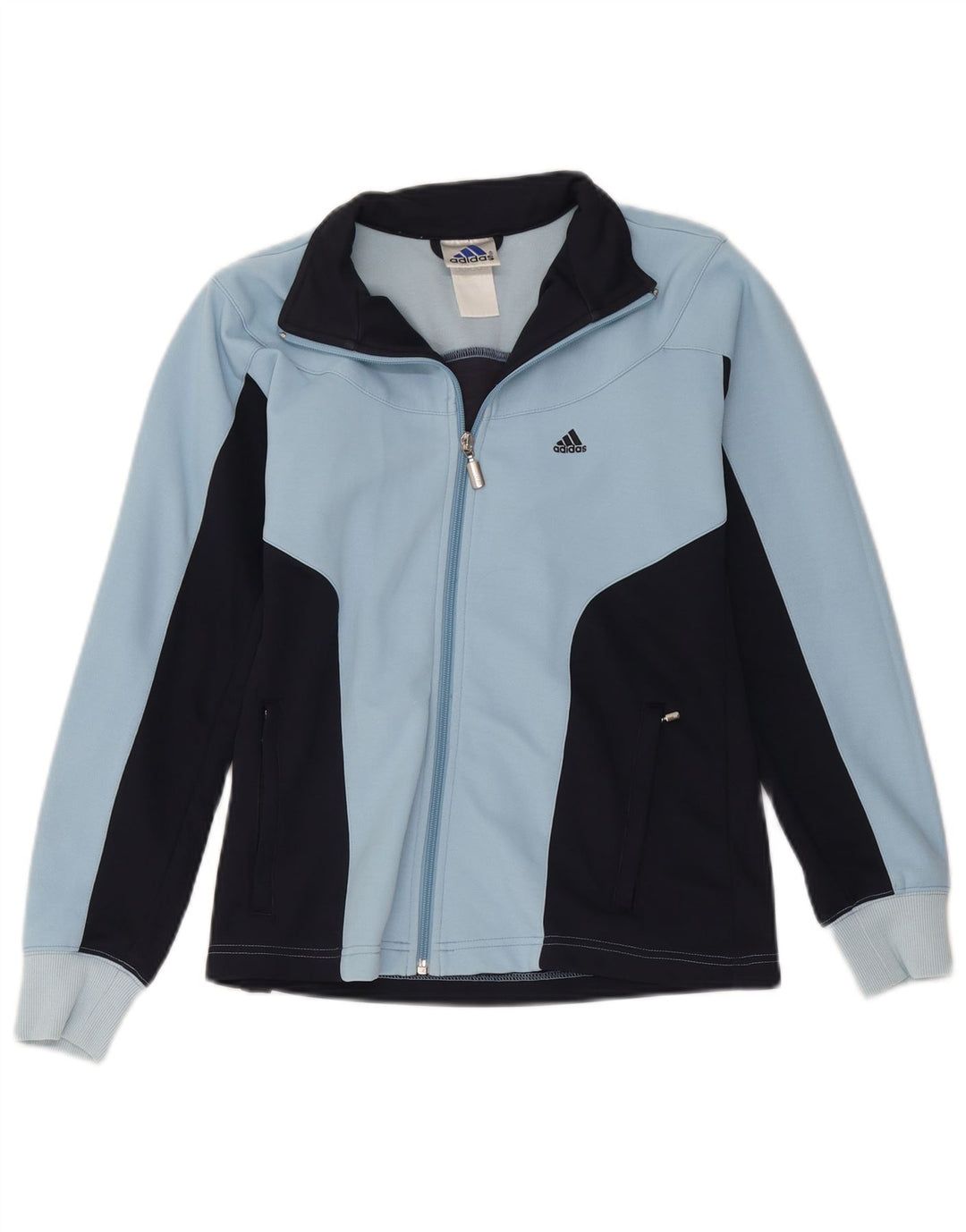 Giacca da tuta da donna Adidas UK 12 Medium Blu Navy Colourblock