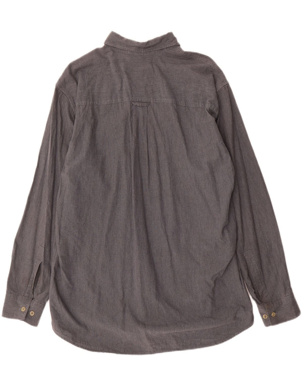 Camicia a quadri da uomo Marlboro Classics grande in cotone grigio