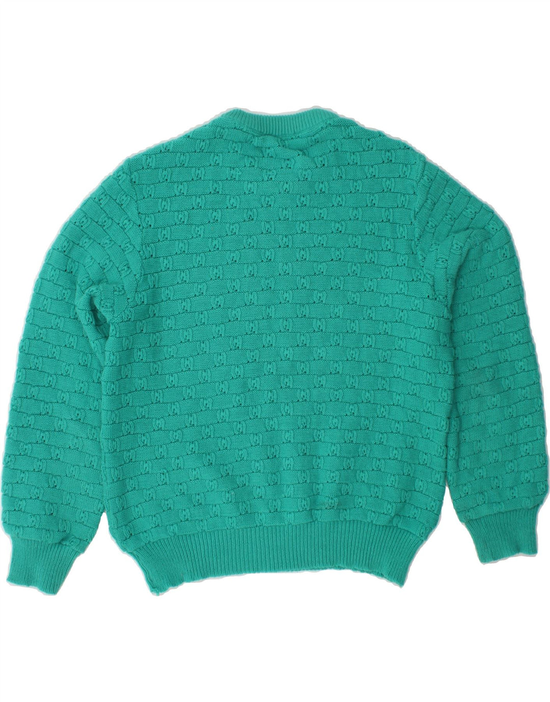 VINTAGE Womens Crew Neck Jumper Sweater UK 14 Medium Turquoise Vintage Vintage and Second-Hand Vintage from Messina Hembry 