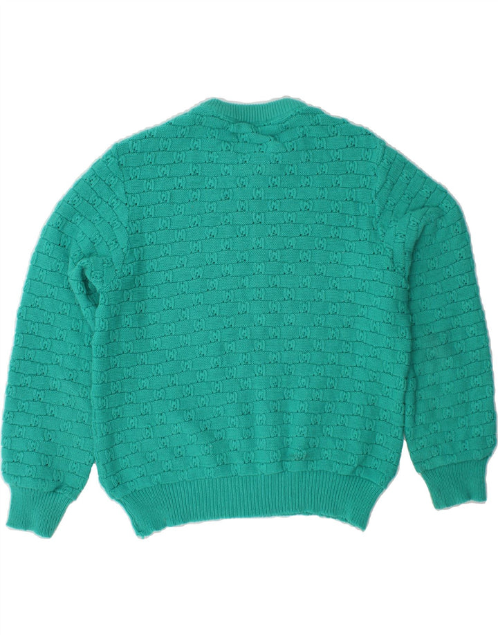 VINTAGE Womens Crew Neck Jumper Sweater UK 14 Medium Turquoise Vintage Vintage and Second-Hand Vintage from Messina Hembry 