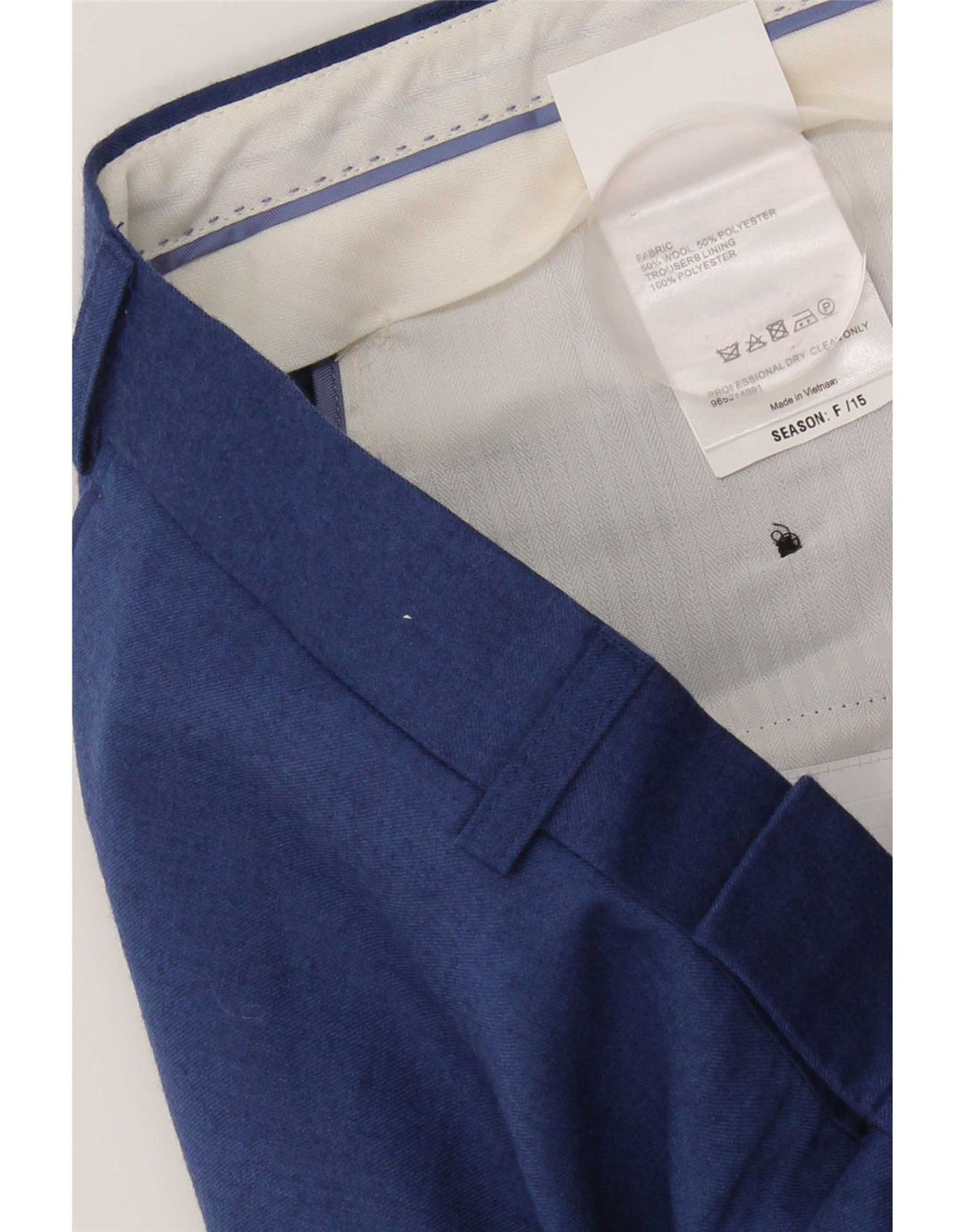 Pantaloni da abito dritti da uomo French Connection W36 L31 lana blu
