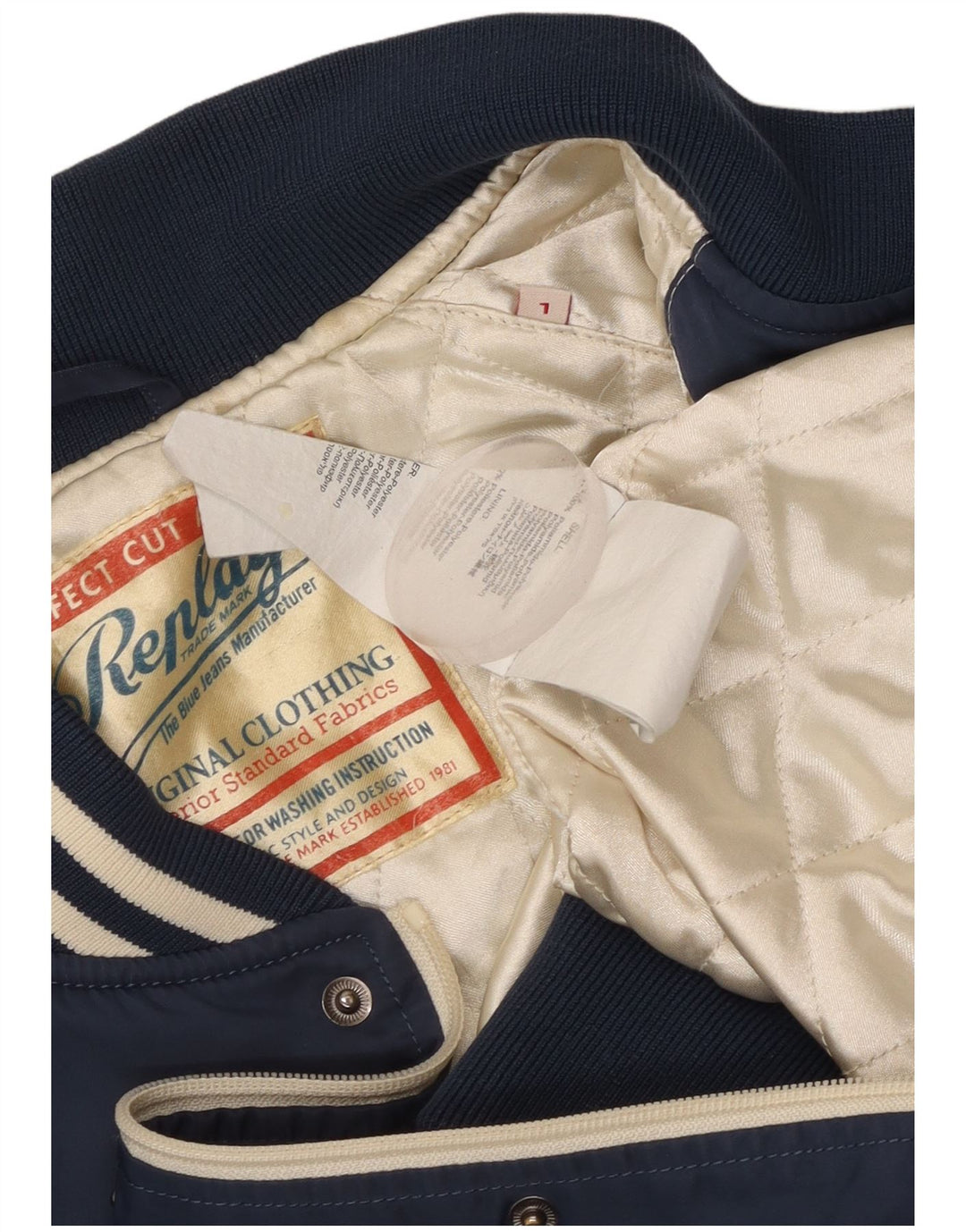 Replay Giacca grafica da uomo Varsity UK 40 Large Blu Navy Colourblock