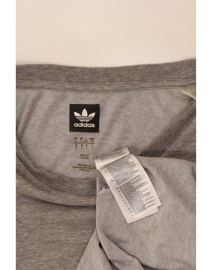T-shirt da uomo Adidas Top grande in cotone chiazzato grigio