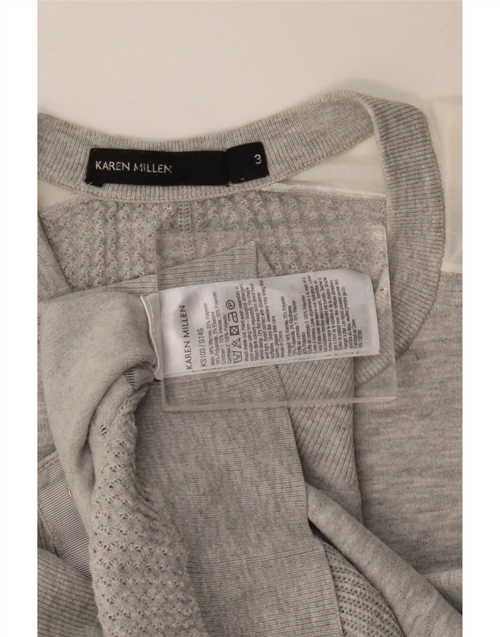 Maglione cardigan vestibilità ampia da donna Karen Millen taglia 3 grigio medio
