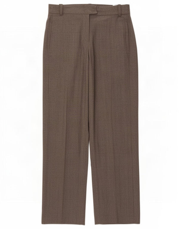 Kenzo Womens Casual Trousers EU 36 Small W30 L30 Brown Herringbone