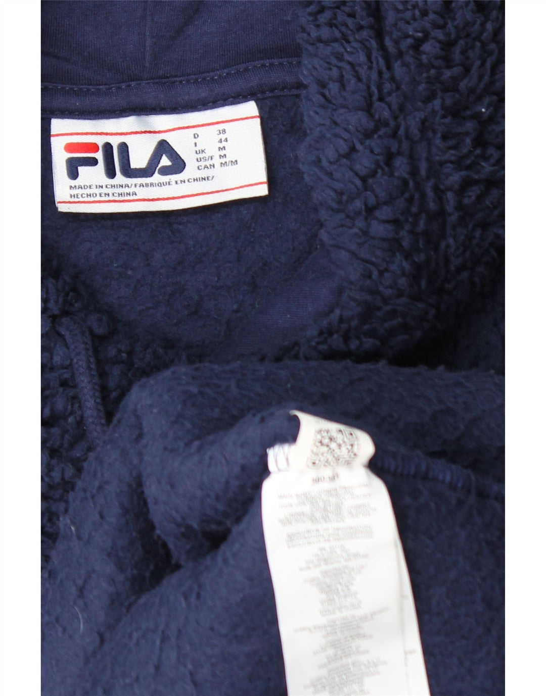 Maglione con cappuccio in pile grafico da donna FILA UK 14 poliestere medio blu navy
