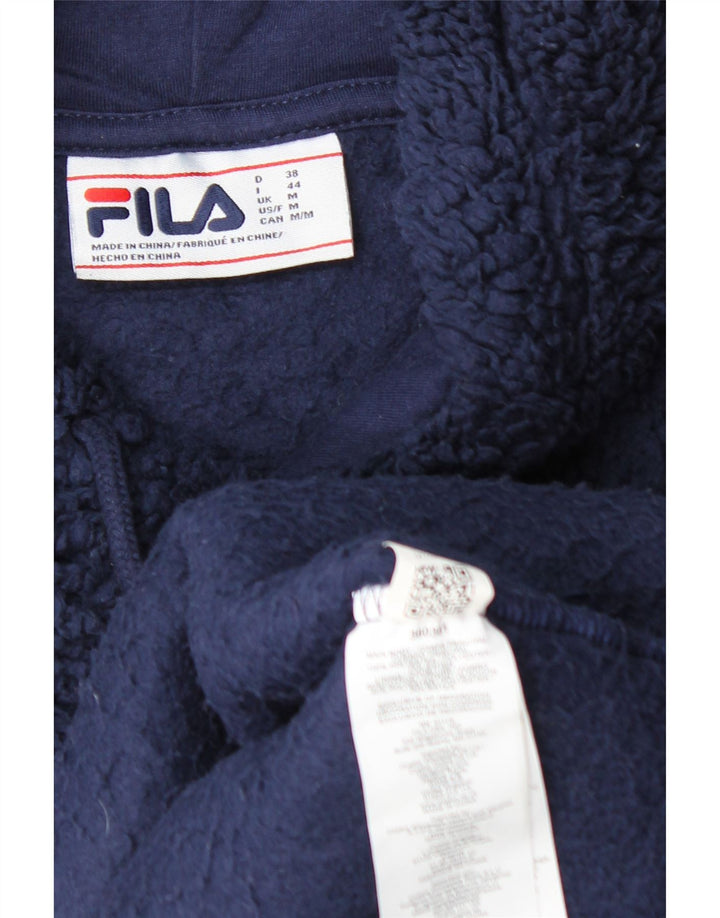 Maglione con cappuccio in pile grafico da donna FILA UK 14 poliestere medio blu navy