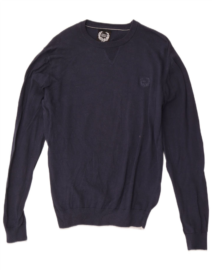 Maglione maglione girocollo da uomo Gianmarco Venturi blu navy medio