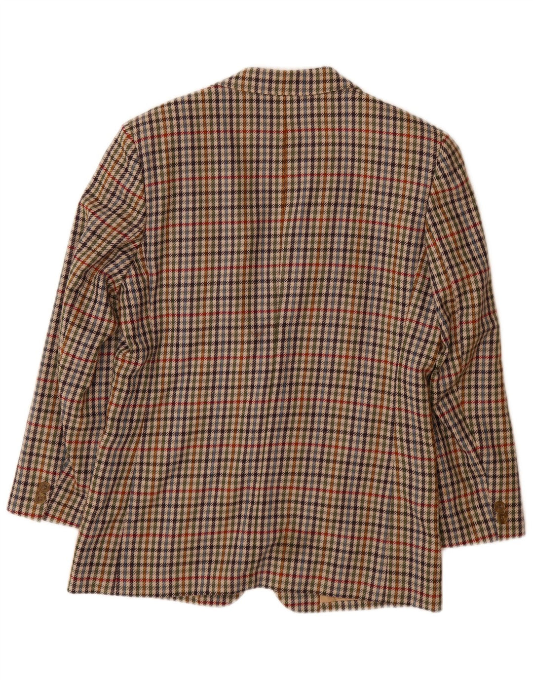 Giacca blazer da donna a 2 bottoni vestibilità ampia DAKS UK 10 piccolo pied de poule beige