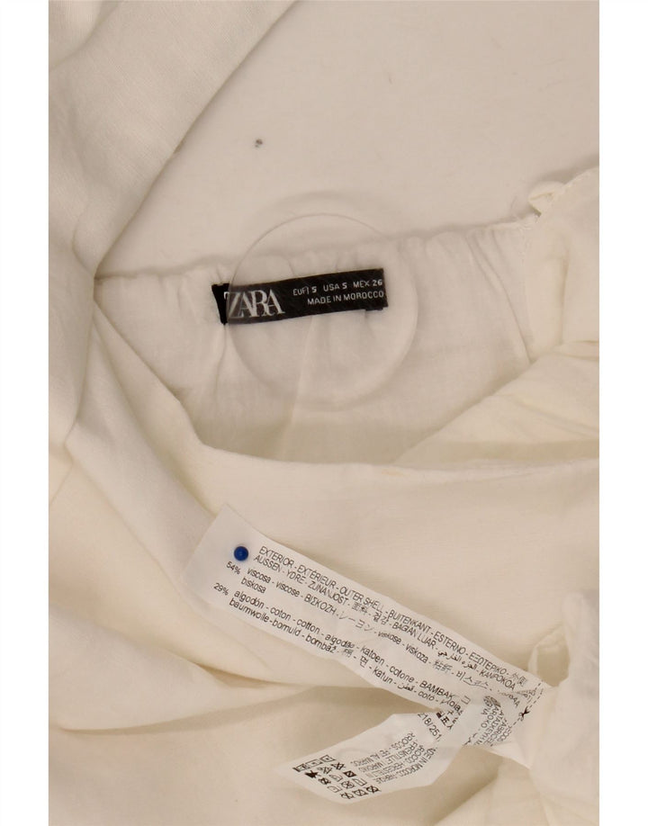 Abito tubino Zara da donna UK 8 piccolo in viscosa bianca