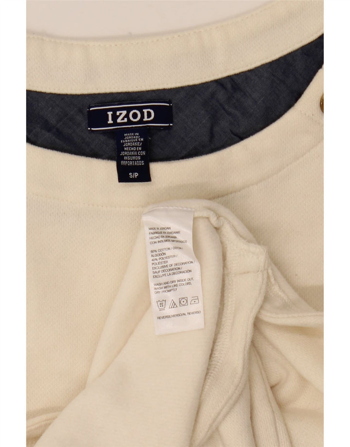 Top da donna a manica lunga Izod UK 10 piccolo cotone bianco