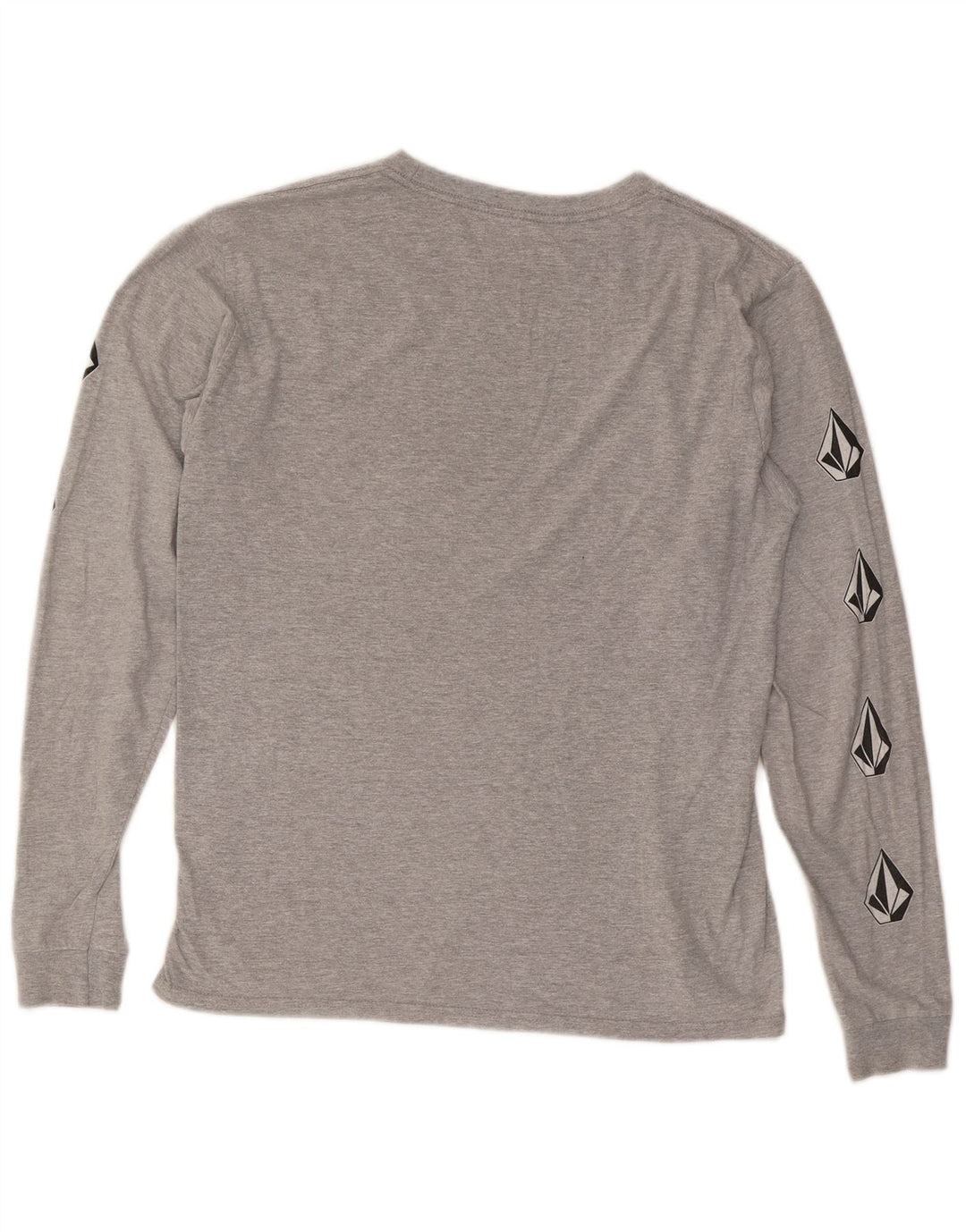 Top grafico da uomo VOLCOM a maniche lunghe in cotone grigio medio