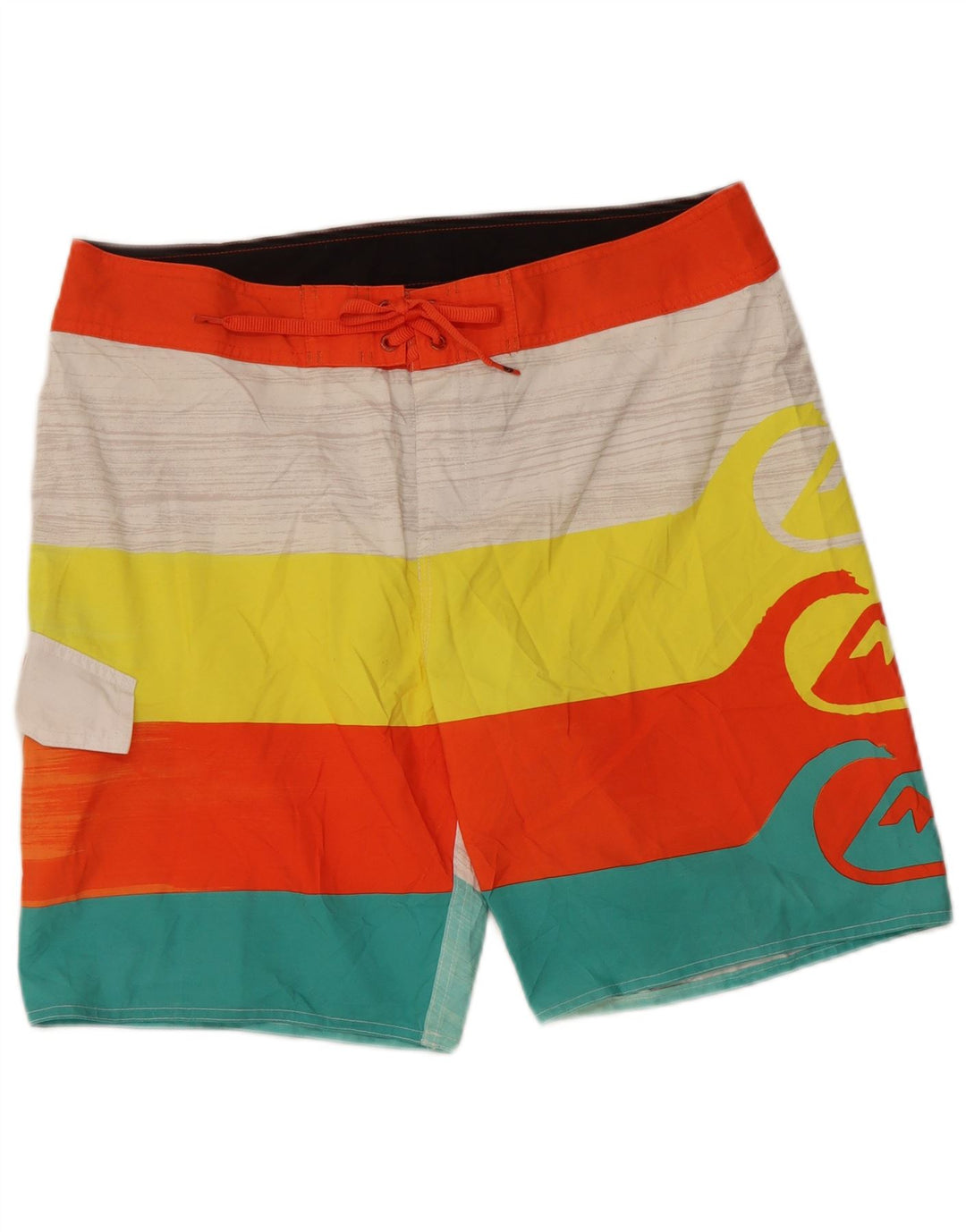 Quiksilver Pantaloncini da bagno grafici da uomo di grandi dimensioni a righe multicolori