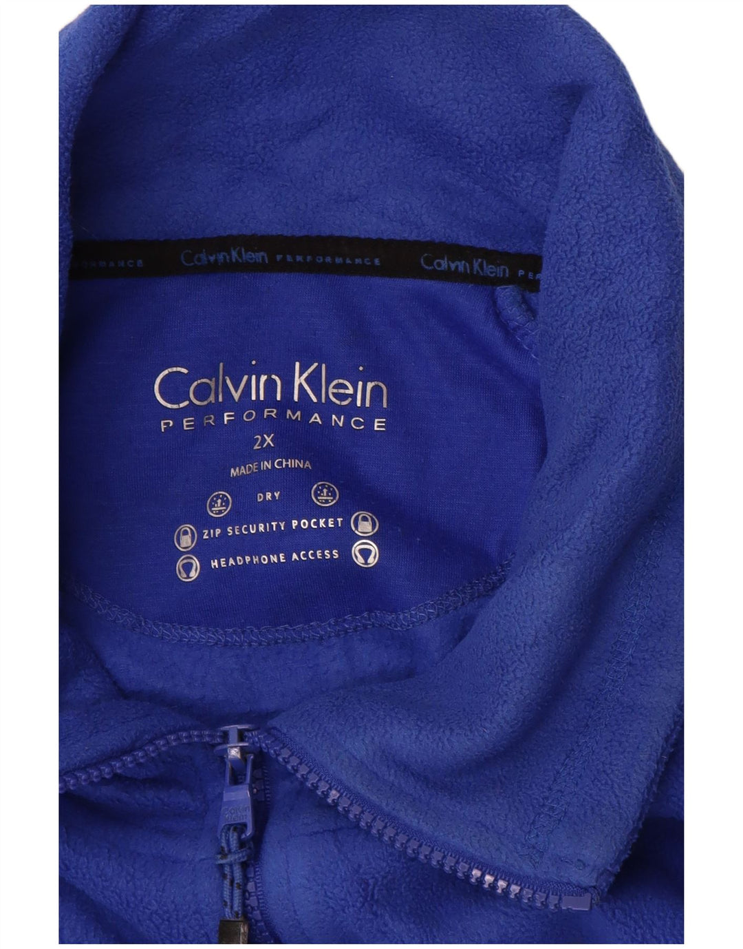 CALVIN KLEIN Giacca in pile da uomo Performance UK 44 2XL Poliestere blu