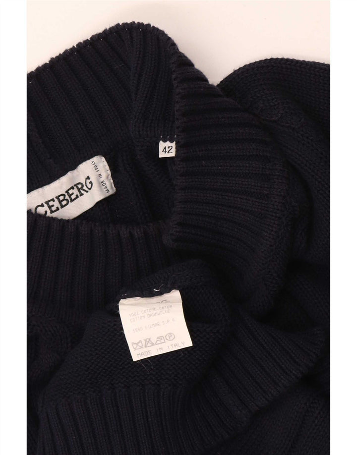 Maglione da donna con collo alto Iceberg IT 42 Cotone medio blu navy