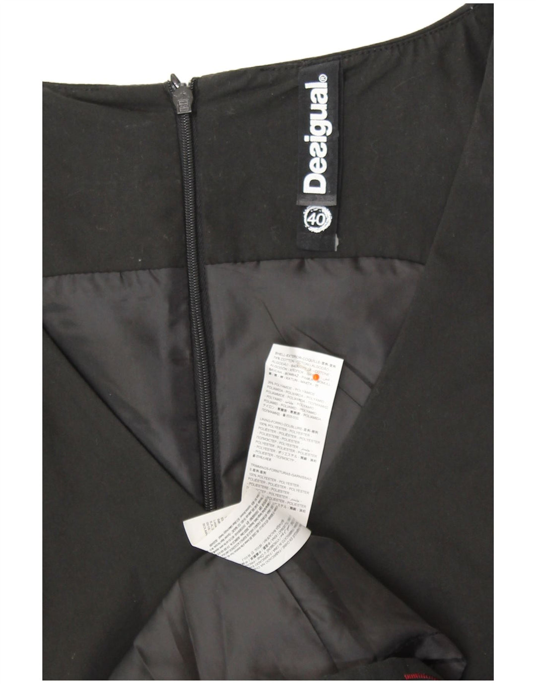 Abito tubino senza maniche DESIGUAL da donna EU 40 cotone floreale nero medio