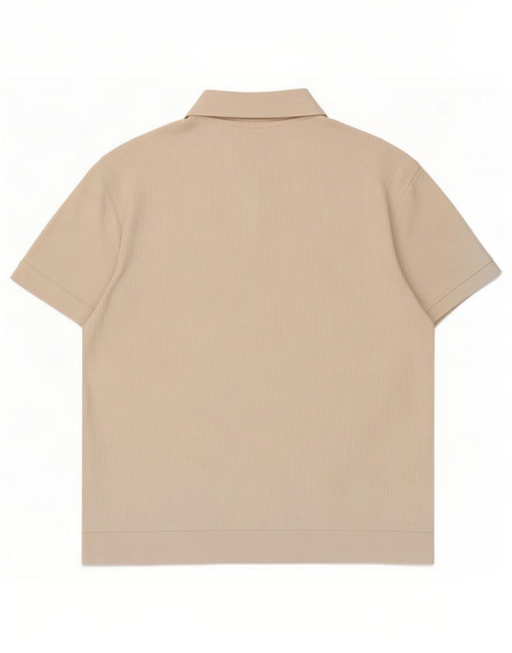 Polo da uomo Zara grande in cotone bianco sporco