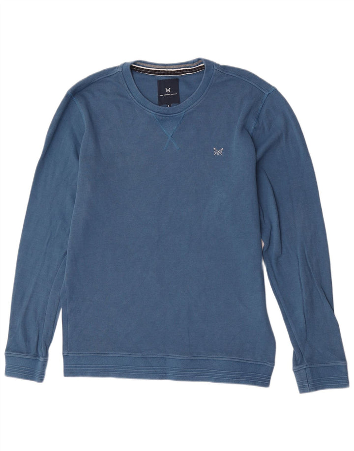 Crew Clothing Maglione girocollo da uomo in cotone blu grande