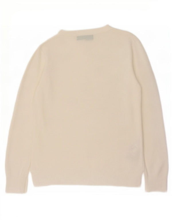 Maglione maglione con scollo a barca da donna Marks & Spencer UK 10 piccolo acrilico beige