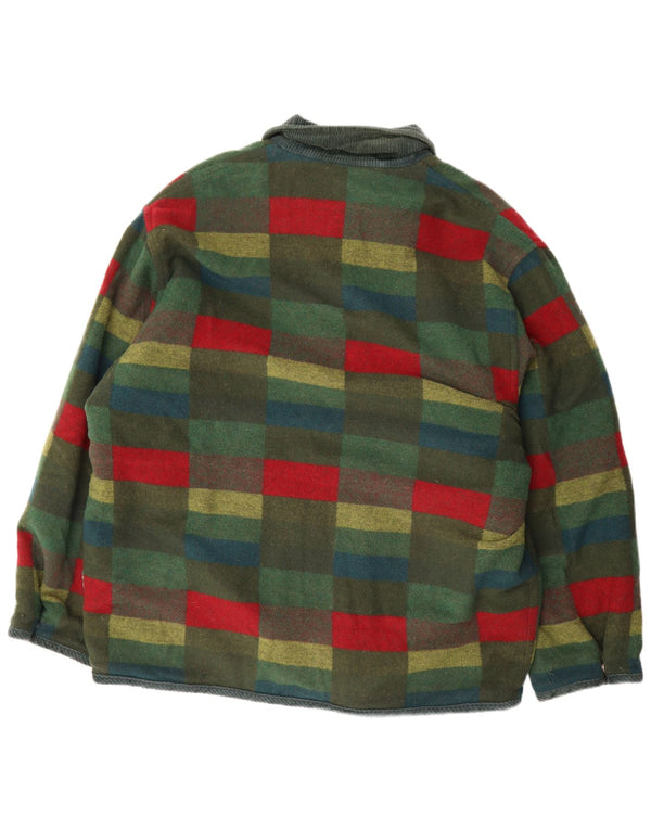 Giacca reversibile da uomo vintage UK 44 2XL a quadri verdi