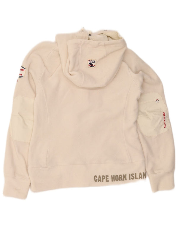 Giacca in pile con cappuccio da donna Cape Horn UK 10 piccola bianca