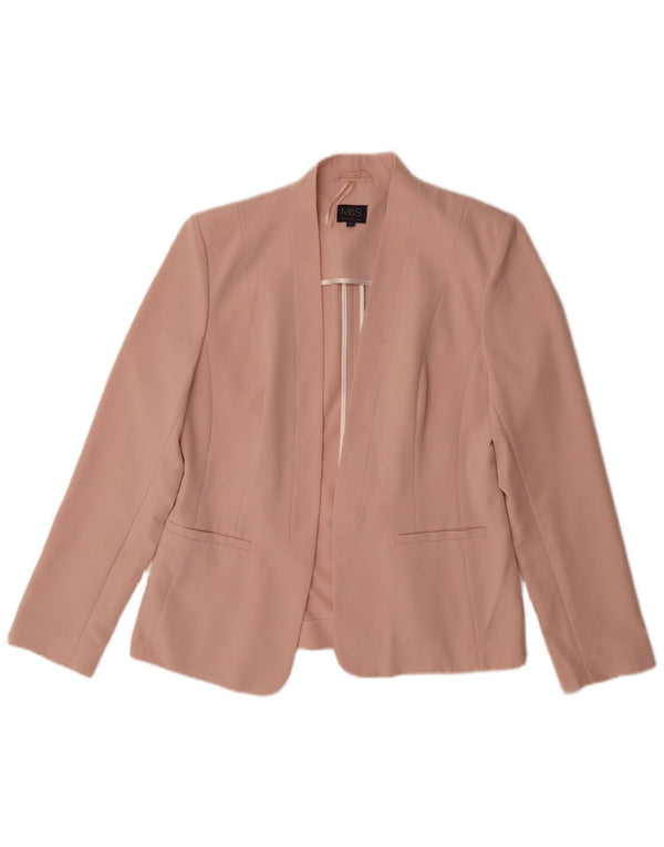 Giacca Marks & Spencer da donna Open Blazer UK 12 Poliestere rosa medio